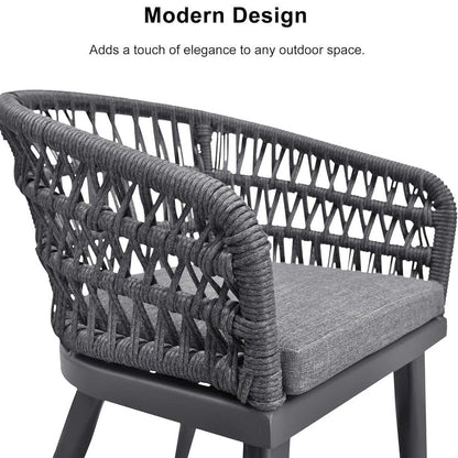 Set da pranzo per esterni in rattan PE PURPLE LEAF con struttura interamente in alluminio