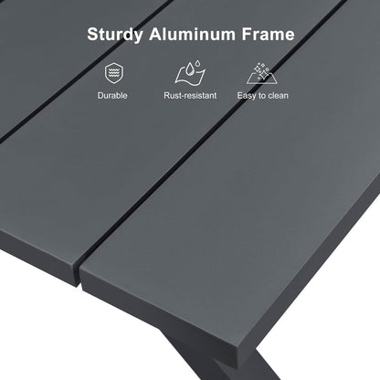 Set da pranzo per esterni in rattan PE PURPLE LEAF con struttura interamente in alluminio