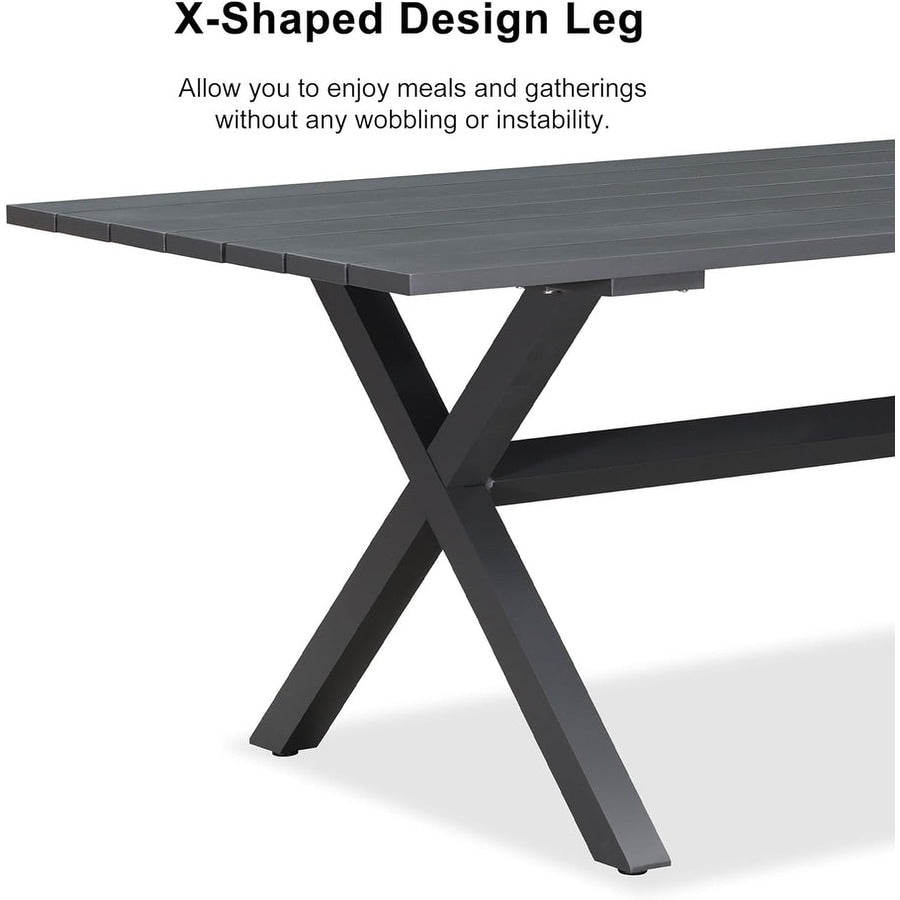 Set da pranzo per esterni in rattan PE PURPLE LEAF con struttura interamente in alluminio