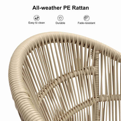 Set da pranzo da giardino PURPLE LEAF da 7 pezzi con tavolo da pranzo quadrato in alluminio per esterni e sedie in rattan intrecciato