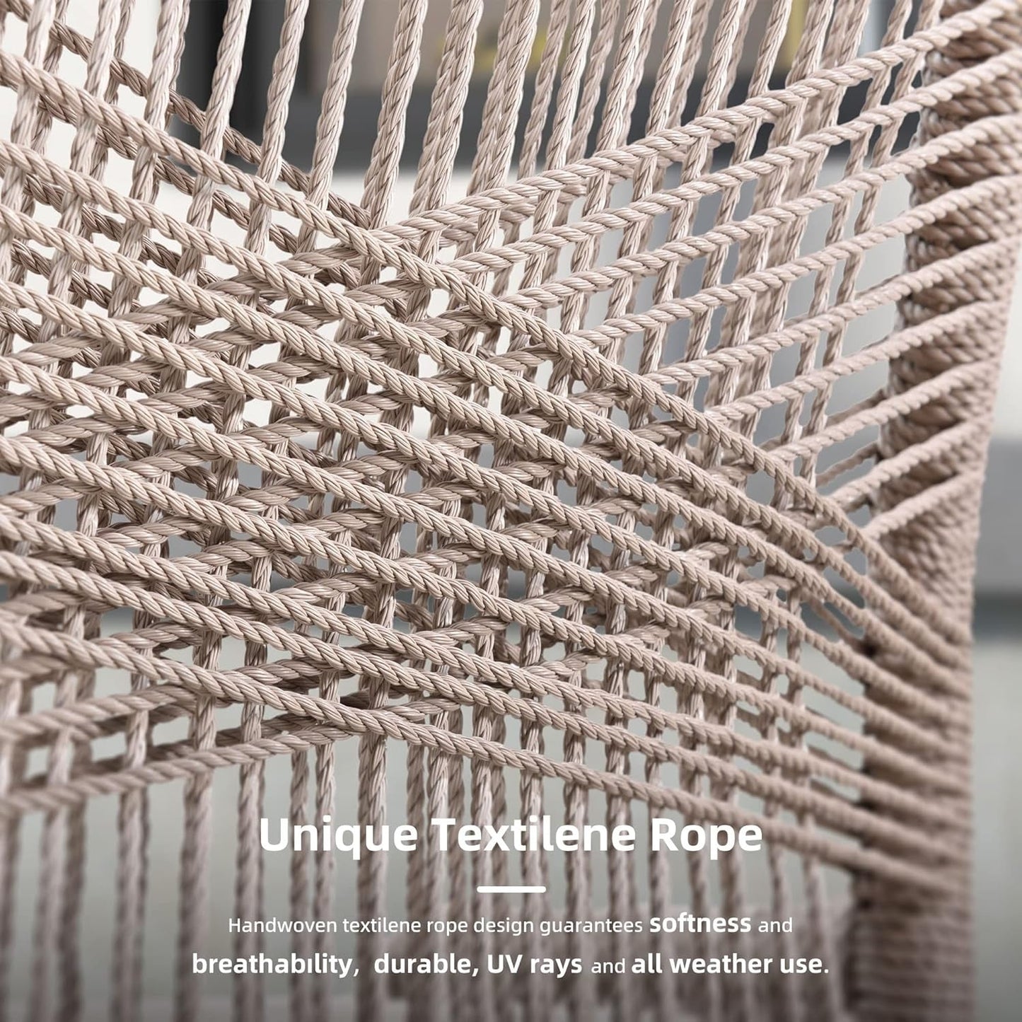 Set da pranzo PURPLE LEAF con tavolo rettangolare in metallo e sedie in vimini e rattan per veranda esterna, set di mobili da esterno moderni