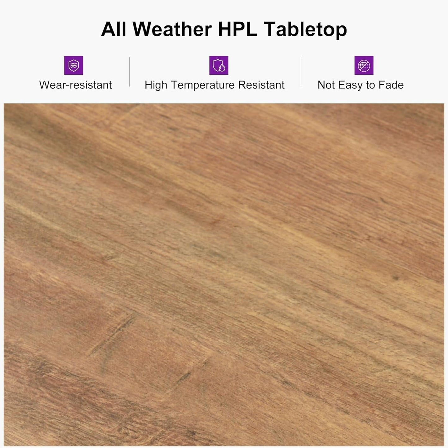 Set da pranzo PURPLE LEAF con tavolo rettangolare in metallo e sedie in vimini e rattan per veranda esterna, set di mobili da esterno moderni