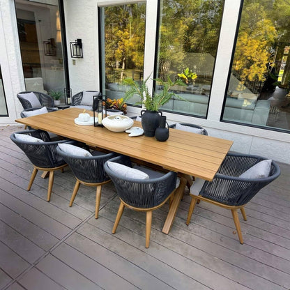 Set da pranzo per esterni PURPLE LEAF per tavolo e sedie in vimini da giardino - 11 pezzi