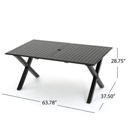 Set da pranzo moderno in alluminio da 6 posti Pabara Outdoor con tavolo estensibile di Christopher Knight Home