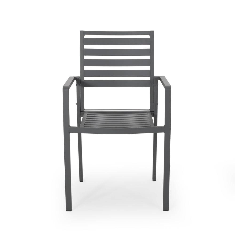 Set da pranzo moderno in alluminio da 6 posti Pabara Outdoor con tavolo estensibile di Christopher Knight Home