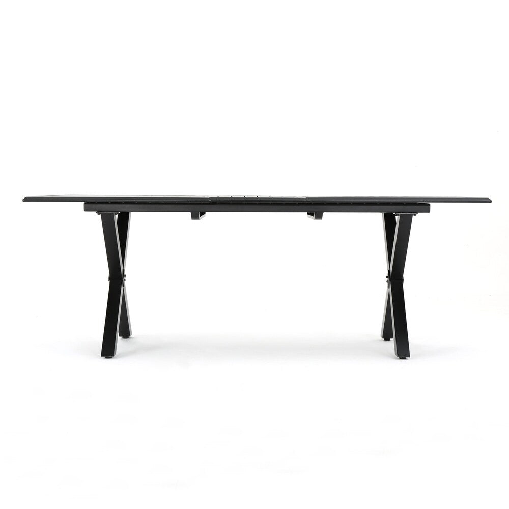 Set da pranzo moderno in alluminio da 6 posti Pabara Outdoor con tavolo estensibile di Christopher Knight Home