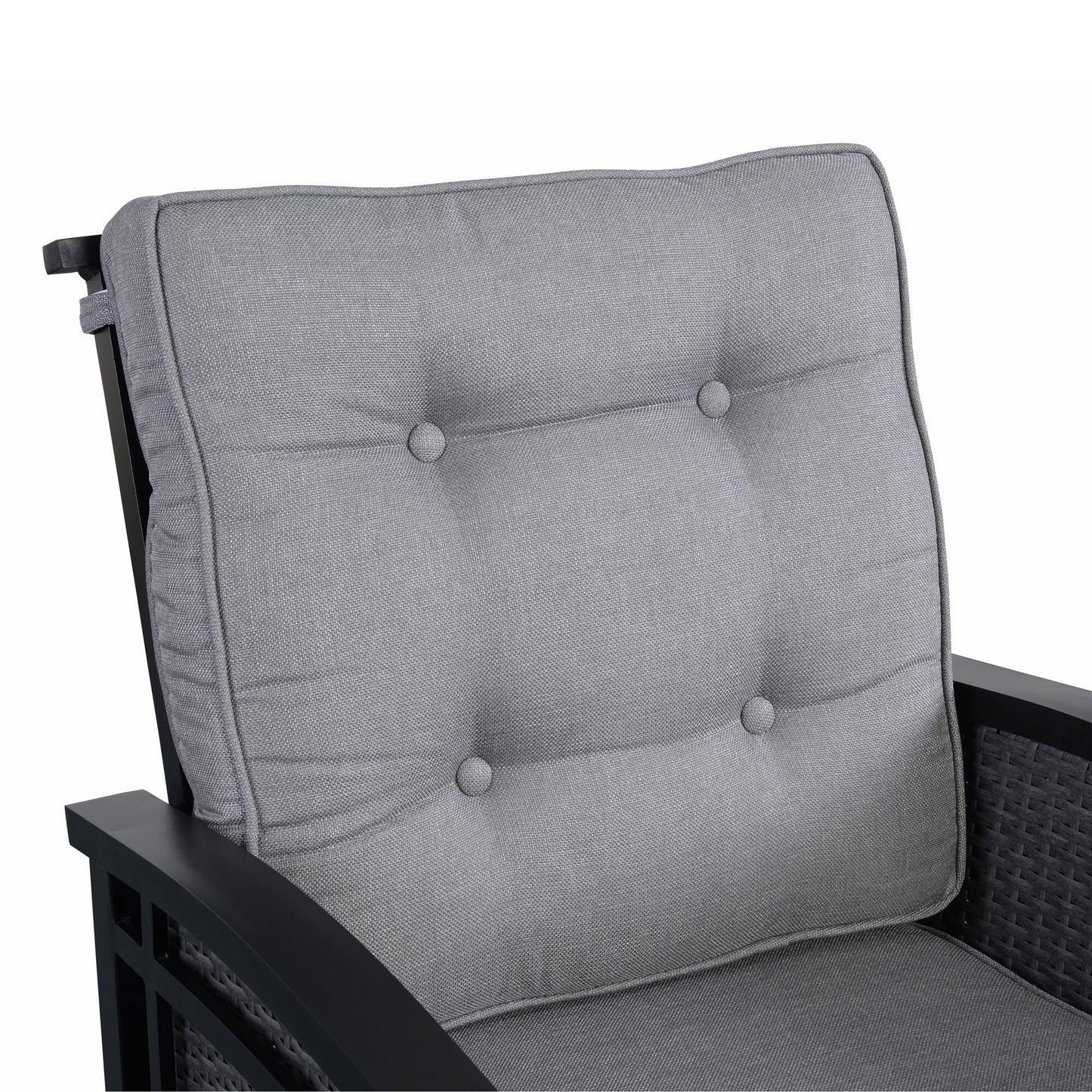 Set da pranzo girevole a dondolo Westin in alluminio e vimini da 5 pezzi