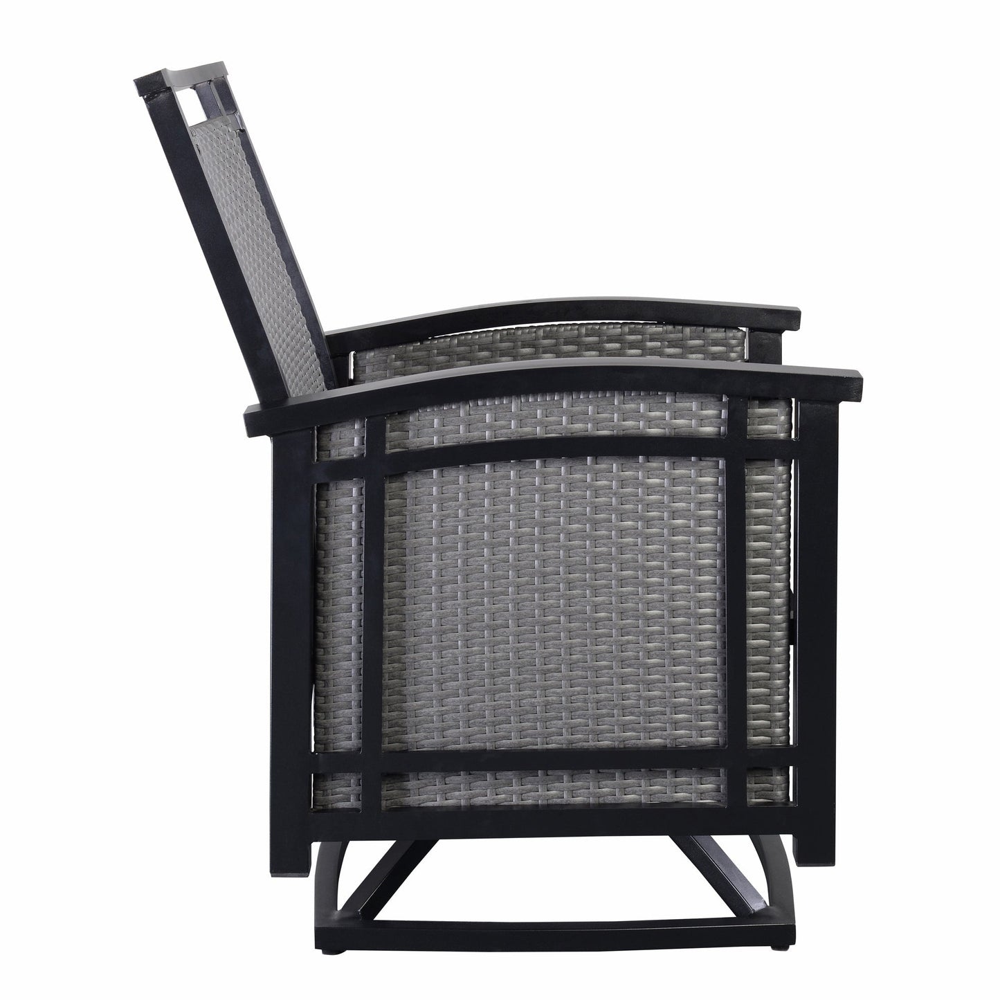 Set da pranzo girevole a dondolo Westin in alluminio e vimini da 5 pezzi