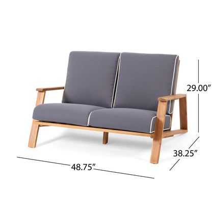 Set da esterno Paloma in acacia imbottito da 4 pezzi di Christopher Knight Home