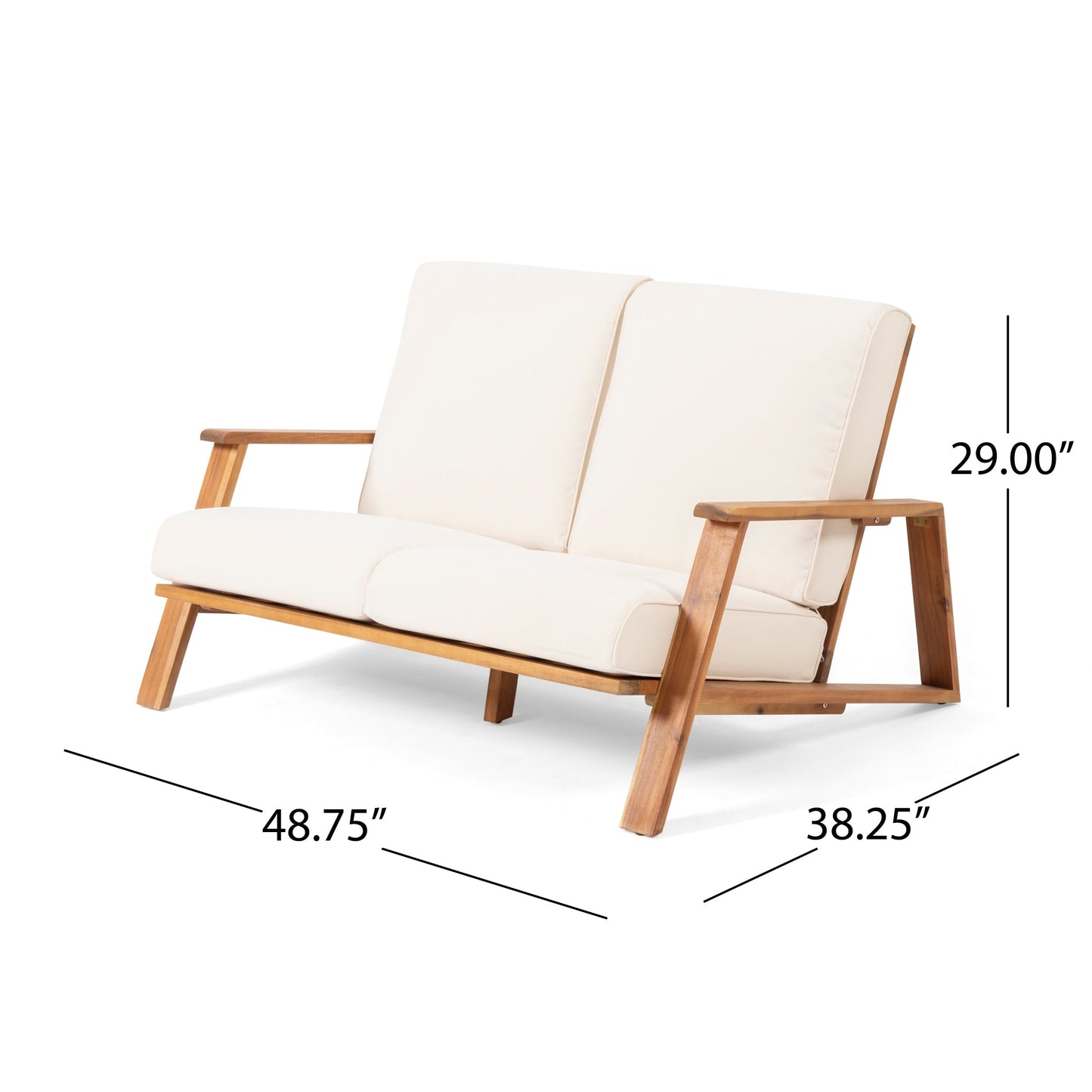 Set da esterno Paloma in acacia imbottito da 4 pezzi di Christopher Knight Home