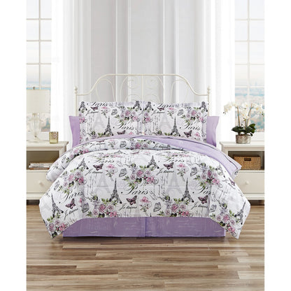Set copripiumino reversibile in morbida microfibra CEDAR COURT Paris Floral Lilac