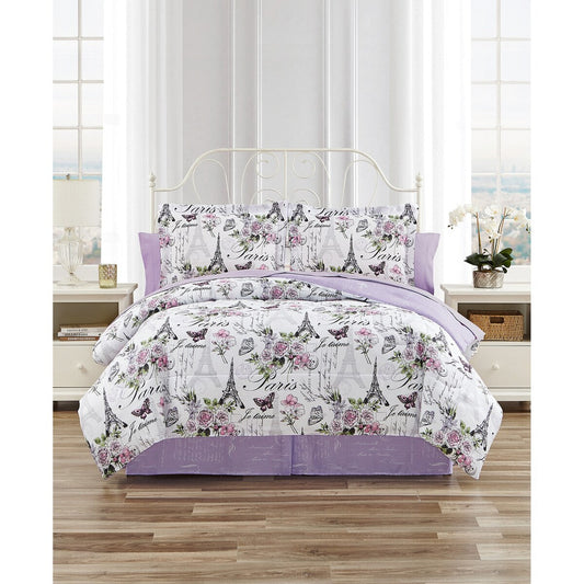 Set copripiumino reversibile in morbida microfibra CEDAR COURT Paris Floral Lilac
