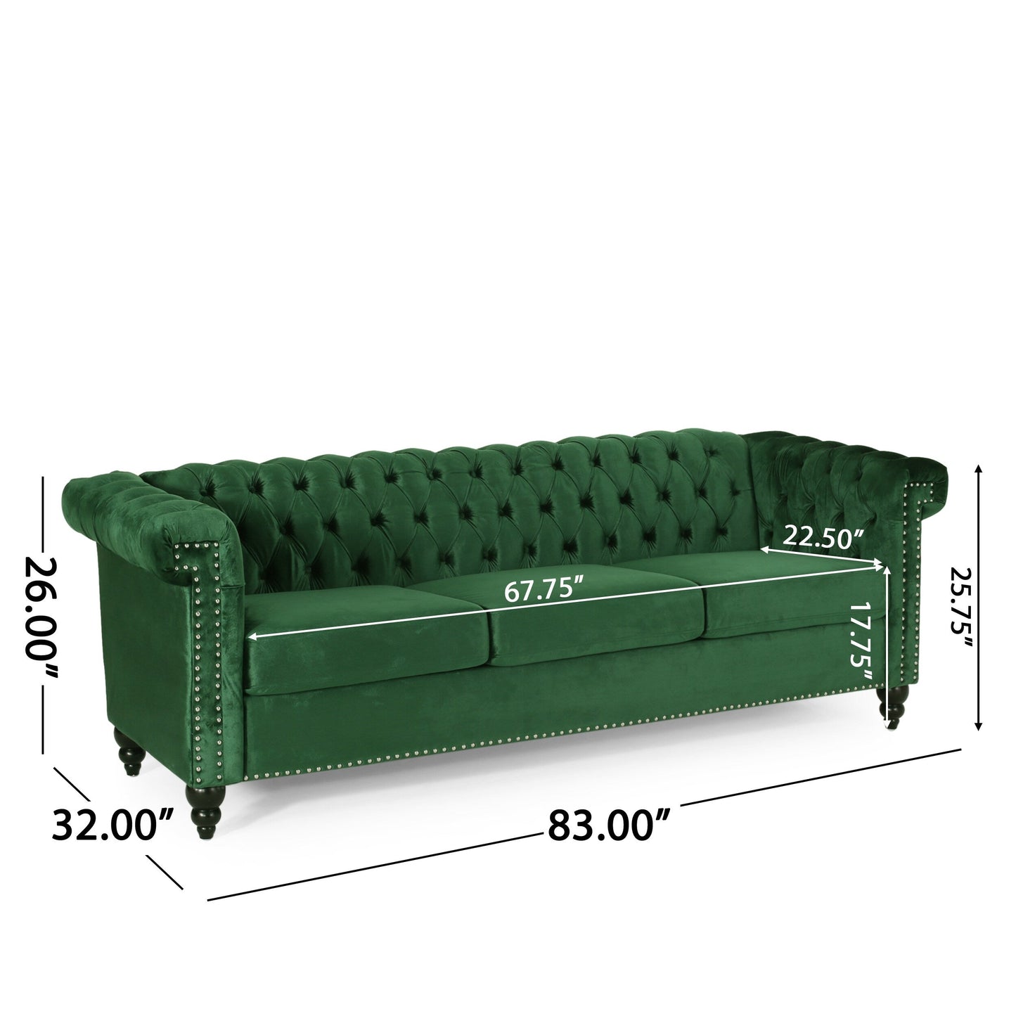 Divano capitonné Parkhurst Chesterfield a 3 posti di Christopher Knight Home