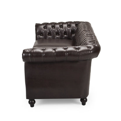 Divano Chesterfield imbottito Parksley in similpelle di Christopher Knight Home