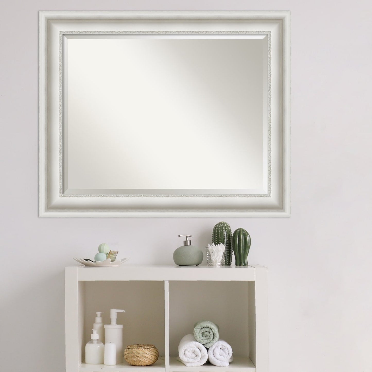 Specchio da parete per bagno bisellato - Cornice bianca Parlor