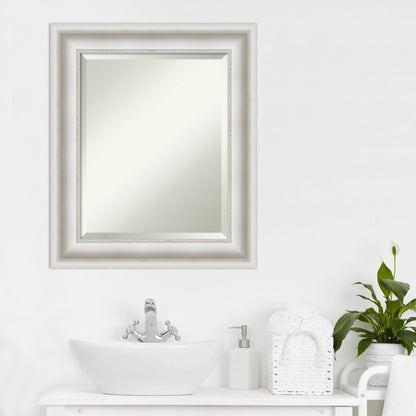 Specchio da parete per bagno bisellato - Cornice bianca Parlor