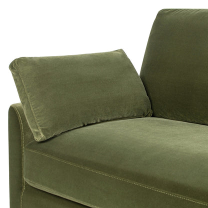 Divano moderno Pasadena 75.5 in velluto con schienale largo e cuscini stile fattoria