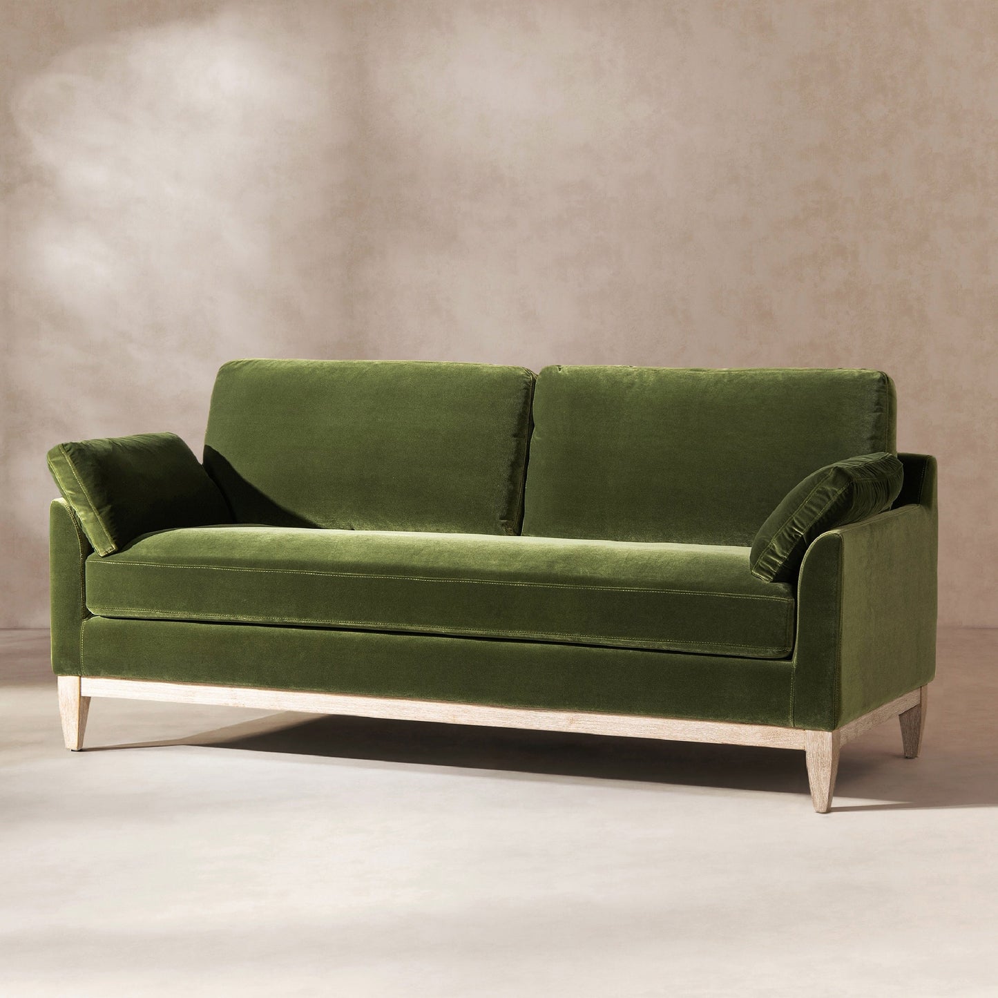 Divano moderno Pasadena 75.5 in velluto con schienale largo e cuscini stile fattoria