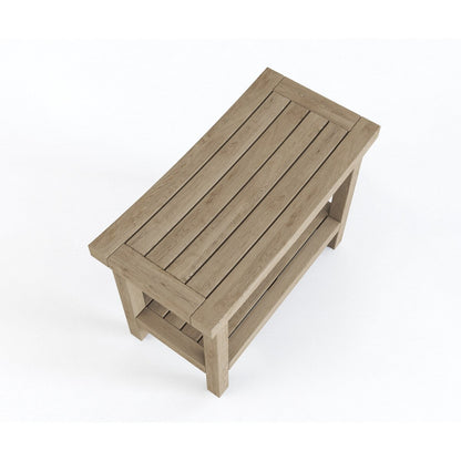 Panca da doccia in teak Sumba brevettata con ripiano