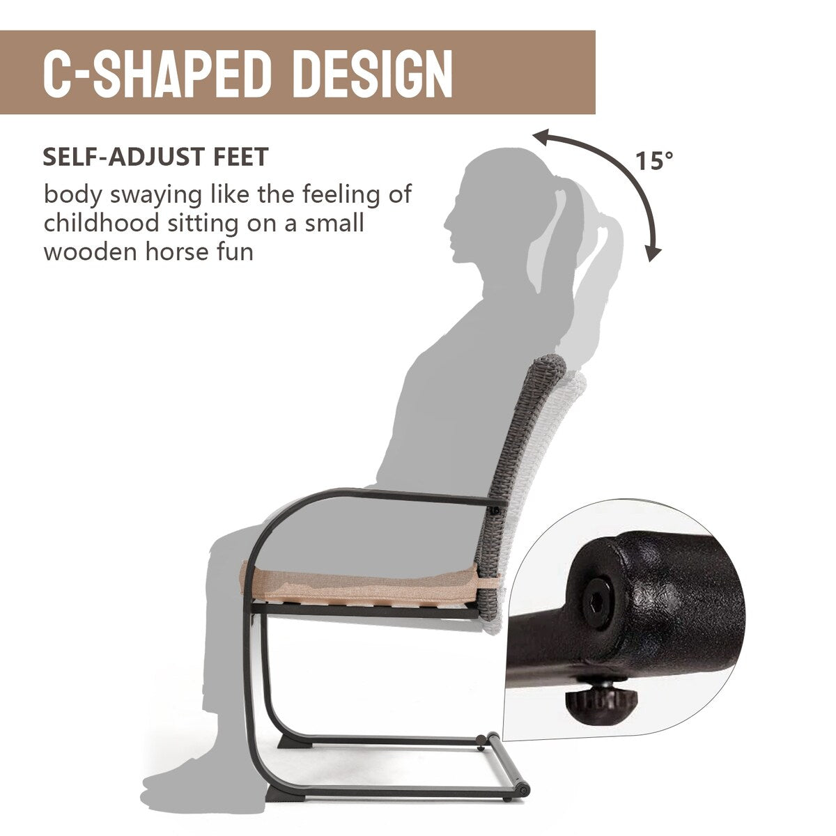 Sedie da pranzo in vimini per esterni, 2 pezzi, mobili da giardino primaverili adatti a tutte le stagioni con cuscini per giardino, piscina, cortile, prato