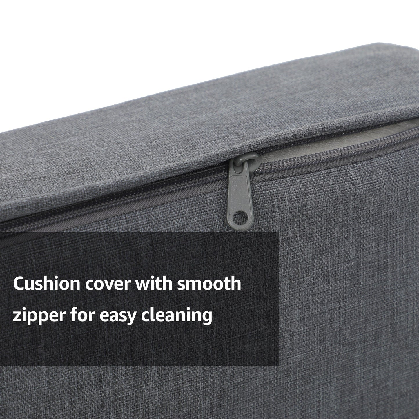 Set da conversazione per patio in alluminio grigio da 4 pezzi per 5 persone con cuscini e tavolo in vetro temperato