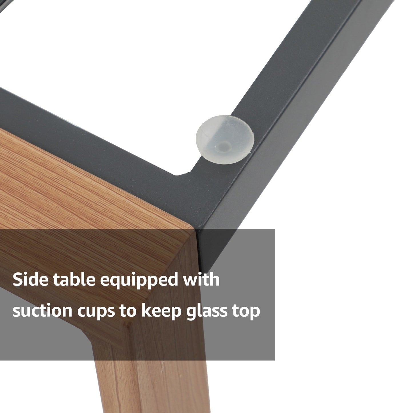 Set da conversazione per patio in alluminio grigio da 4 pezzi per 5 persone con cuscini e tavolo in vetro temperato