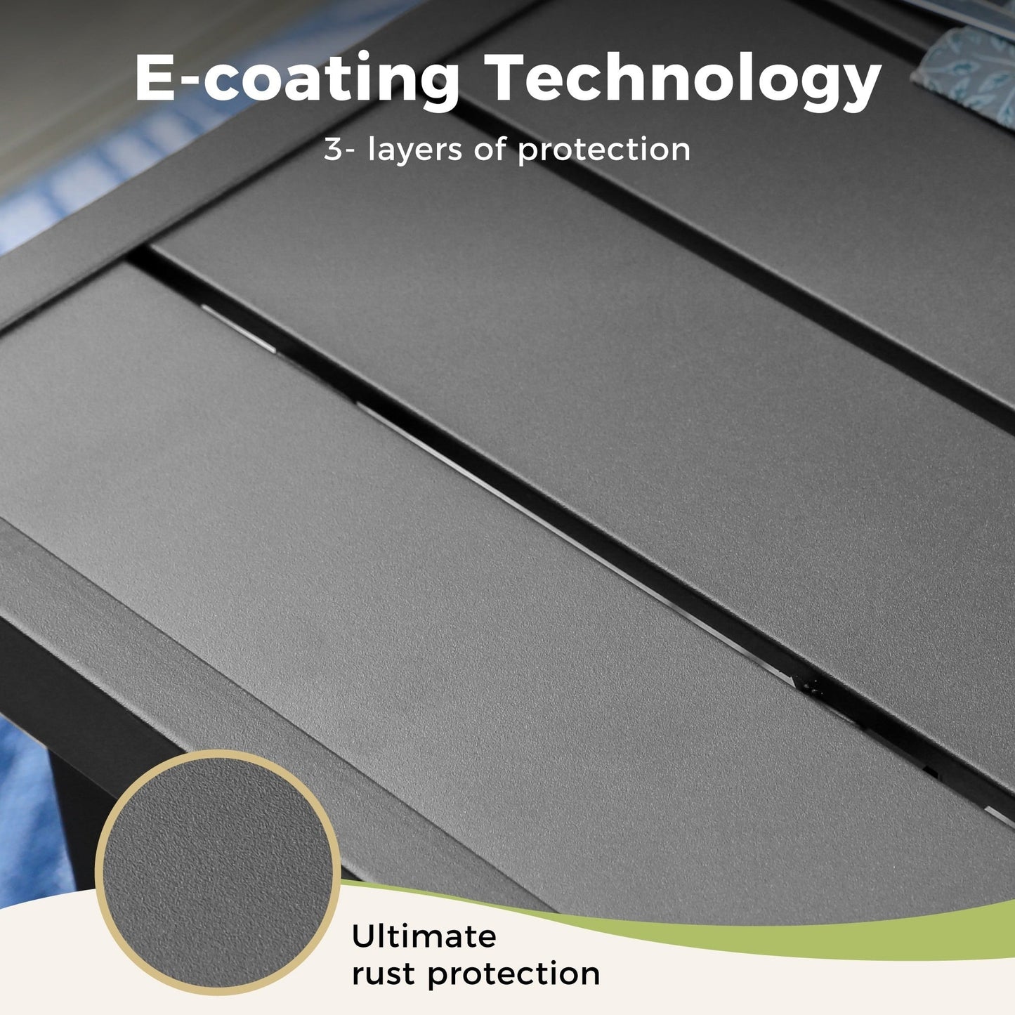 MAISON ARTS Set da pranzo per patio da 9 pezzi Set di mobili da giardino Tavolo da pranzo rettangolare in metallo 8 sedie impilabili in metallo