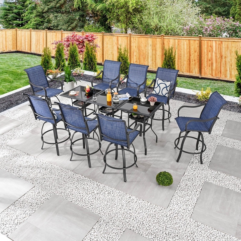Patio Festival Set da pranzo da bar per esterni da 11 pezzi