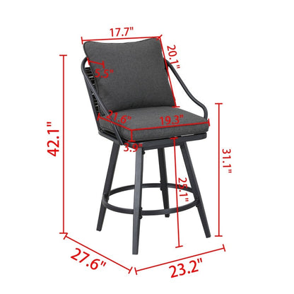 Patio Festival Set da pranzo da bar per patio da 11 pezzi con cuscini grigi