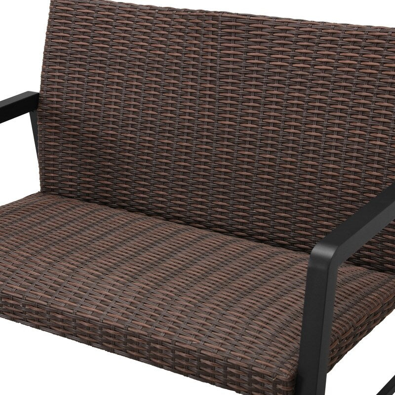 Patio Festival - Set di 2 tavolini da caffè da esterno ad asciugatura rapida con divanetto a due posti