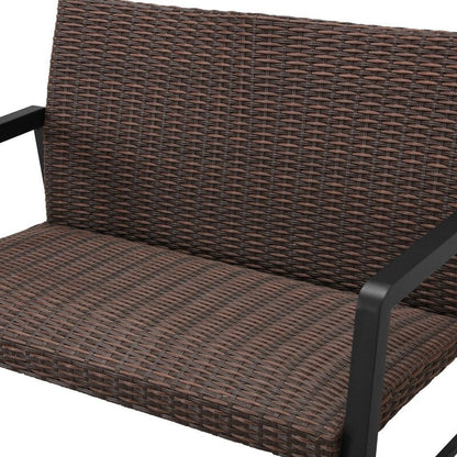 Patio Festival - Set di 2 tavolini da caffè da esterno ad asciugatura rapida con divanetto a due posti