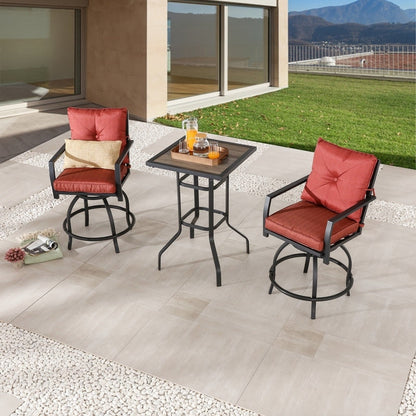 Patio Festival Set da pranzo bistrot da esterno a 3 pezzi con altezza da bar