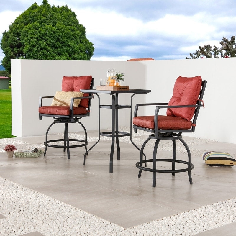 Patio Festival Set da pranzo bistrot da esterno a 3 pezzi con altezza da bar