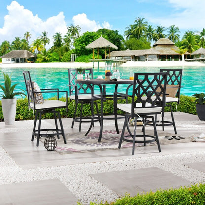 Patio Festival Set da pranzo per esterni da 4 persone, altezza bar rotondo 45,3''