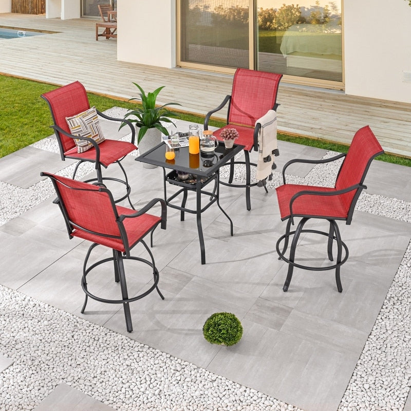 Patio Festival - Set da pranzo girevole quadrato da bistrot per 4 persone - N/D