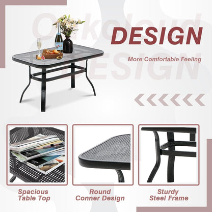 Set da conversazione per esterni in metallo da 4 pezzi con divano a due posti