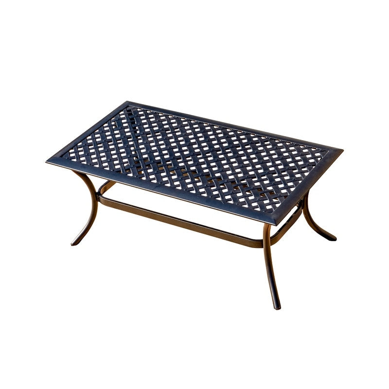 Patio Festival - Set da conversazione con divano a due posti in metallo da esterno, 4 pezzi