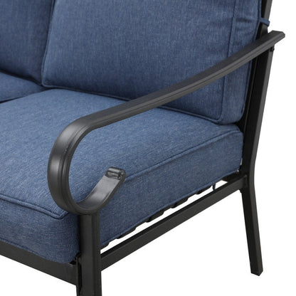 Patio Festival - Set da conversazione in metallo per esterni, 4 pezzi