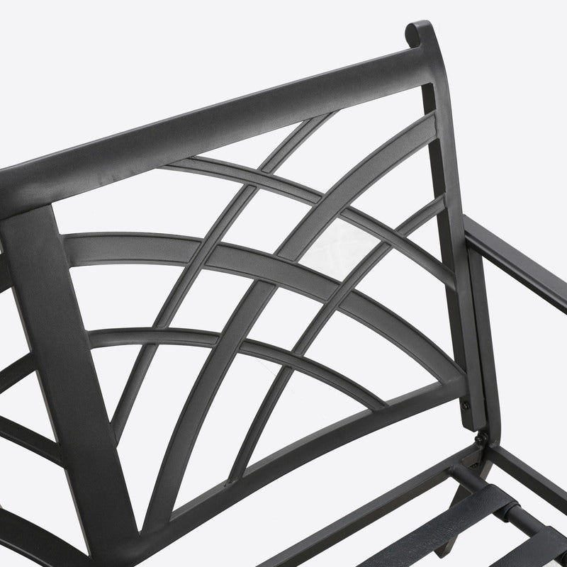 Patio Festival - Set da conversazione in metallo per esterni, 4 pezzi