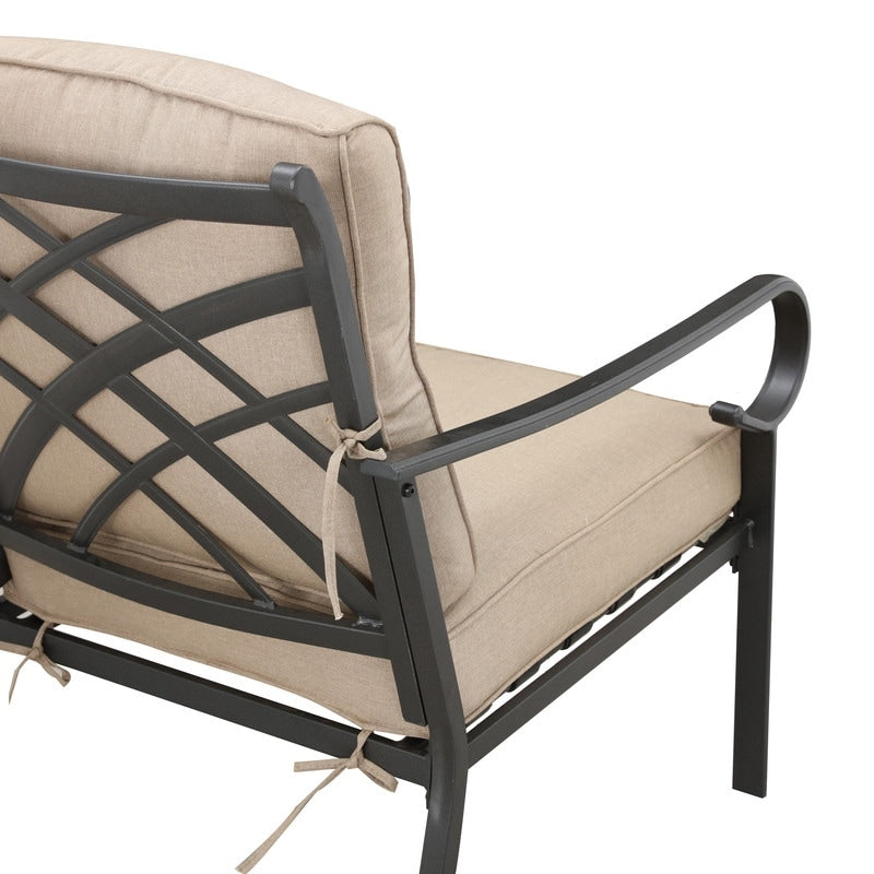 Patio Festival - Set da conversazione in metallo per esterni, 4 pezzi