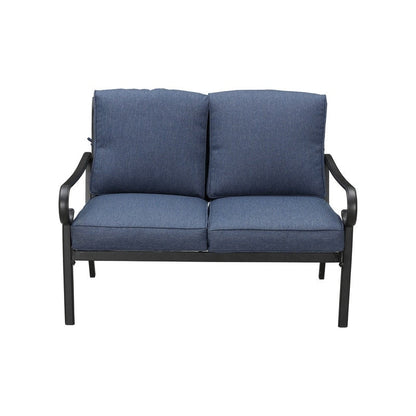 Patio Festival - Set da conversazione in metallo per esterni, 4 pezzi