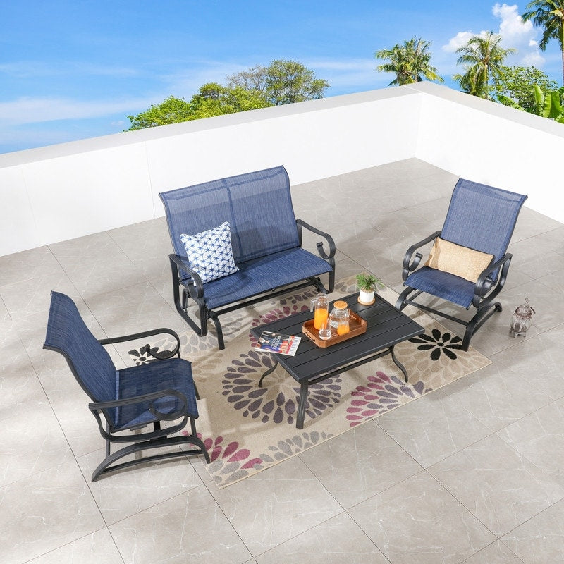 Patio Festival - Set da conversazione per esterni da 4 pezzi