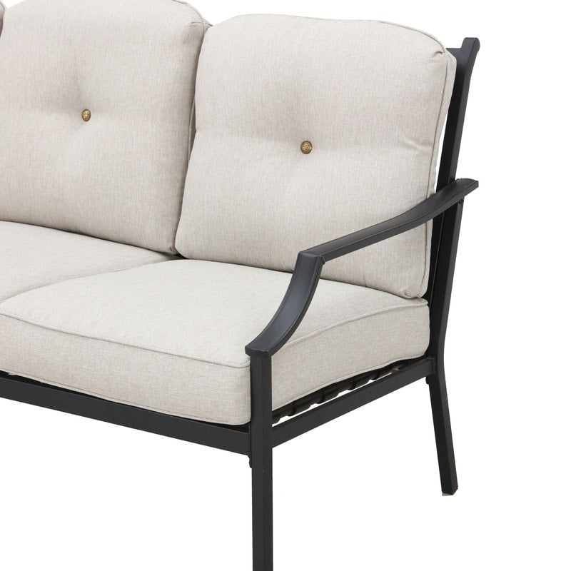 Patio Festival - Set di 4 divani e sedie in metallo per esterni con tavolino da caffè