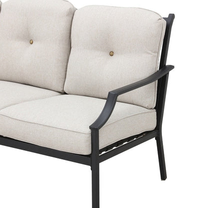 Patio Festival - Set di 4 divani e sedie in metallo per esterni con tavolino da caffè