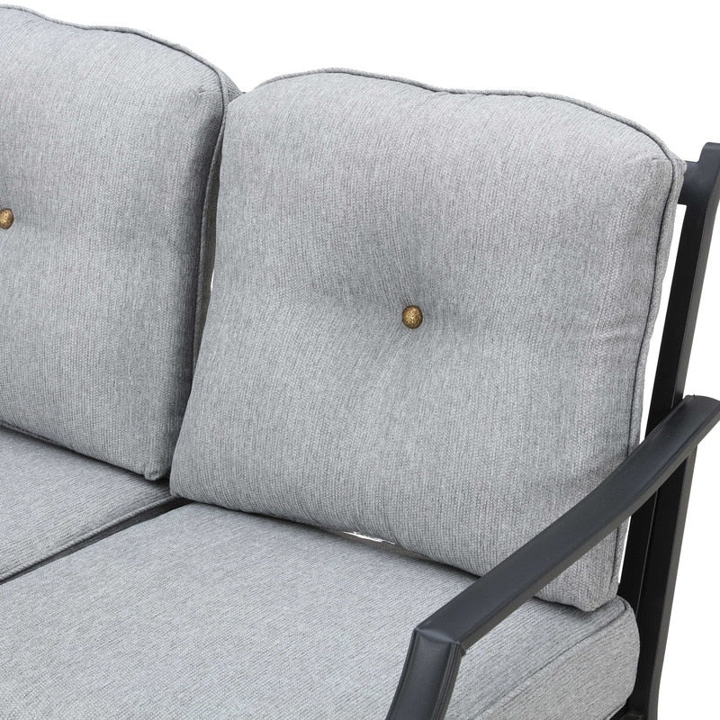 Patio Festival - Set di 4 divani e sedie in metallo per esterni con tavolino da caffè