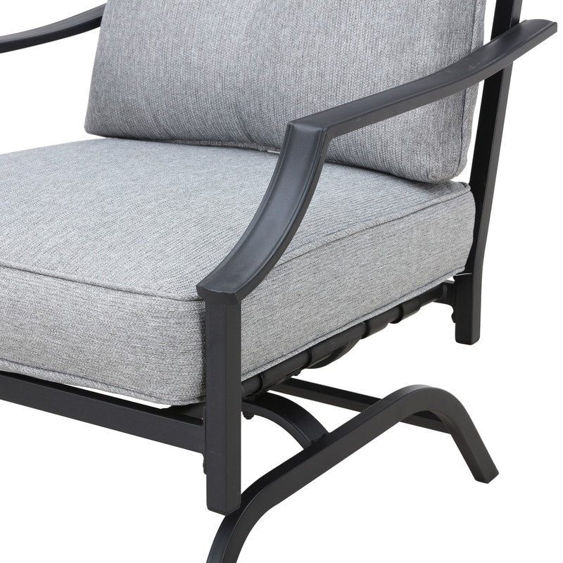 Patio Festival - Set di 4 divani e sedie in metallo per esterni con tavolino da caffè