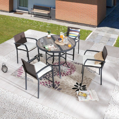 Patio Festival Set da pranzo per esterni da 4 persone, altezza bar rotondo da 45,3''