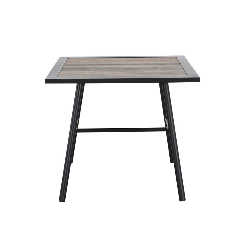 Set da conversazione Patio Festival Curve-Arm da 5 pezzi con cuscini rossi