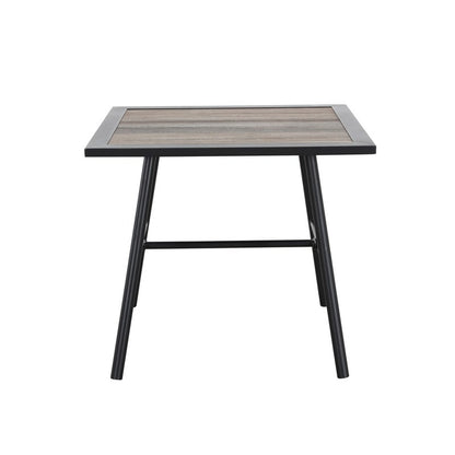 Set da conversazione Patio Festival Curve-Arm da 5 pezzi con cuscini rossi