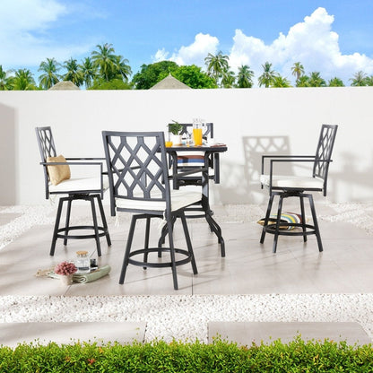 Patio Festival - Set da pranzo bistrot per 4 persone all'aperto con altezza da bar